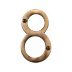 Heritage Brass Numeral 8 -  Face Fix 76mm  – Slimline font
